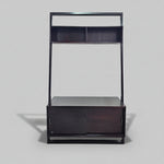 Architectural Charcoal Black Wooden Ladder TV Stand and Bookshelf