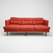 Mid-Century West Elm Peggy Red Fabric Sofa