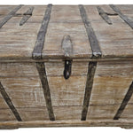 Rustic Reclaimed Wood Storage Trunk with Iron Detailing