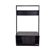 Architectural Charcoal Black Wooden Ladder TV Stand and Bookshelf