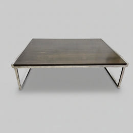 Room & Board Low-Profile Dark Wood Rectangular Coffee Table