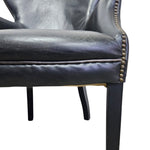 Classic English Library Studded Black Leather Armchair