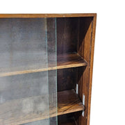 Vintage Glass-Front Sliding Door Bookcase