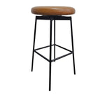 Pottery Barn Maison Leather Backless Swivel Stool