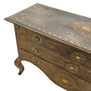 THE One Indian Baroque Brass Work Chest of Drawers Dresser