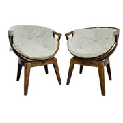 Home Centre Shai Solid Wood Barrel Accent Chair
