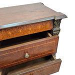 Regal Empire Style Inlaid Walnut Bedside Chest