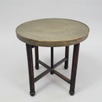 20th Century Ornate Brass Side Table with Fluted Pedestal Legs