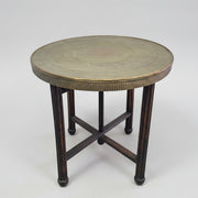 20th Century Ornate Brass Side Table with Fluted Pedestal Legs