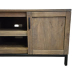 Crate & Barrel Wyatt Grey Mango Wood Media Console