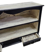 Lucky Furniture Industrial Black Distressed Wooden TV Media Unit