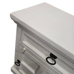 Rustic Farmhouse White Wooden Bedside Nightstand Cabinet
