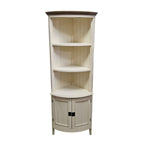 Provincial Charm Two-Tone Curved Corner Cabinet