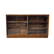 Solid Oak Cabinet with Glass Slide Doors