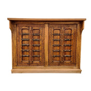 Hand-Carved Rustic Bar Counter