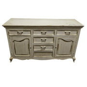 Provincial Charm Hand-Distressed Cream Sideboard Cabinet