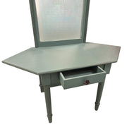 Upcycled Sage Green Wooden Dressing Table with Mirror