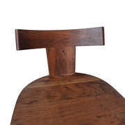 Handcrafted Solid Wood Stool with Sculpted Back