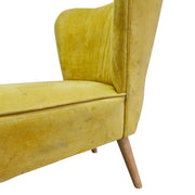 Mid-Century Modern Mustard Velvet Accent Chair