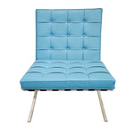 Mid-Century Style Sky Blue Barcelona Inspired Lounge Chair