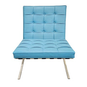 Mid-Century Style Sky Blue Barcelona Inspired Lounge Chair