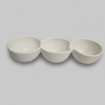 Modern White Ceramic Three-Section Snack Serving Dish