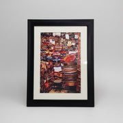 Atmospheric Moroccan Souk Textile Photographic Framed Wall Art