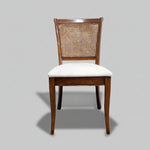 Colonial Style Teak and Woven Rattan Dining Accent Chair