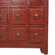 Heritage Oriental Red Lacquer Oriental Multi Drawer Altar Console Table