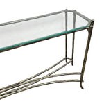 Marina Home Textured Bronze Finish Console Table with Glass Top