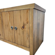 Rustic Honey-Toned Six-Door Sideboard and Media Console