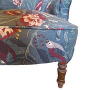 Vintage Upholstered Accent Armchair in Botanical Print