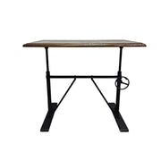 Industrial Crank Adjustable Height Dark Wood Writing Desk