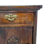 Stately Antique Style Carved Wood Pedestal Side Table Cabinet