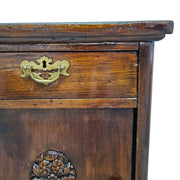 Stately Antique Style Carved Wood Pedestal Side Table Cabinet