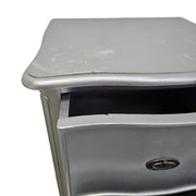 Glamorous Silver Leaf French Provincial Bedside Table
