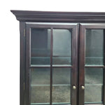 Heritage Style Dark Espresso Glaze Wooden Glass Display Cabinet