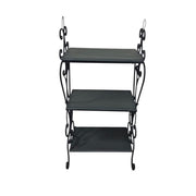 Wrought Iron Three-Tier Scrollwork Display Shelf