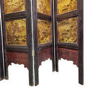 Chinoiserie Gold Leaf Carved Four-Panel Room Divider
