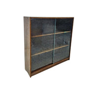 Vintage Glass-Front Sliding Door Bookcase