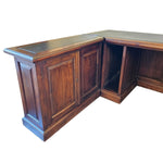Heritage Solid Wood L-Shape Executive Desk with Leather Top