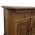 Antique-Inspired Oak Storage Cabinet with Reeded Accents