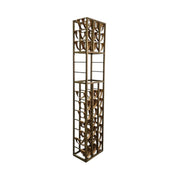 Marina Home Art Deco-Inspired Brass & Wood Sculptural Étagère