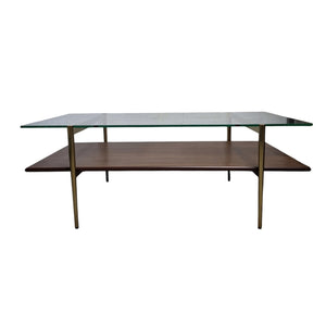 West Elm Glass and Brass Coffee Table