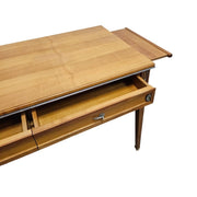 Elegant Neoclassical Style Wooden Desk with Silver Accents