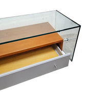 Giorgetti Designer Pre-Loved Glass and Wood Coffee Table