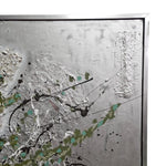 Japack Rose Mixed Media Metallic Silver Framed Canvas Art