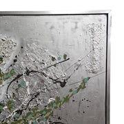 Japack Rose Mixed Media Metallic Silver Framed Canvas Art