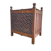 Heritage Solid Wood Carved Jali Storage Trunk Chest