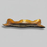 Contemporary Sculptural Amber Gold Wave Art Glass Decorative Tray